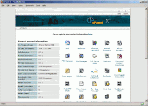 screenshot cpanel